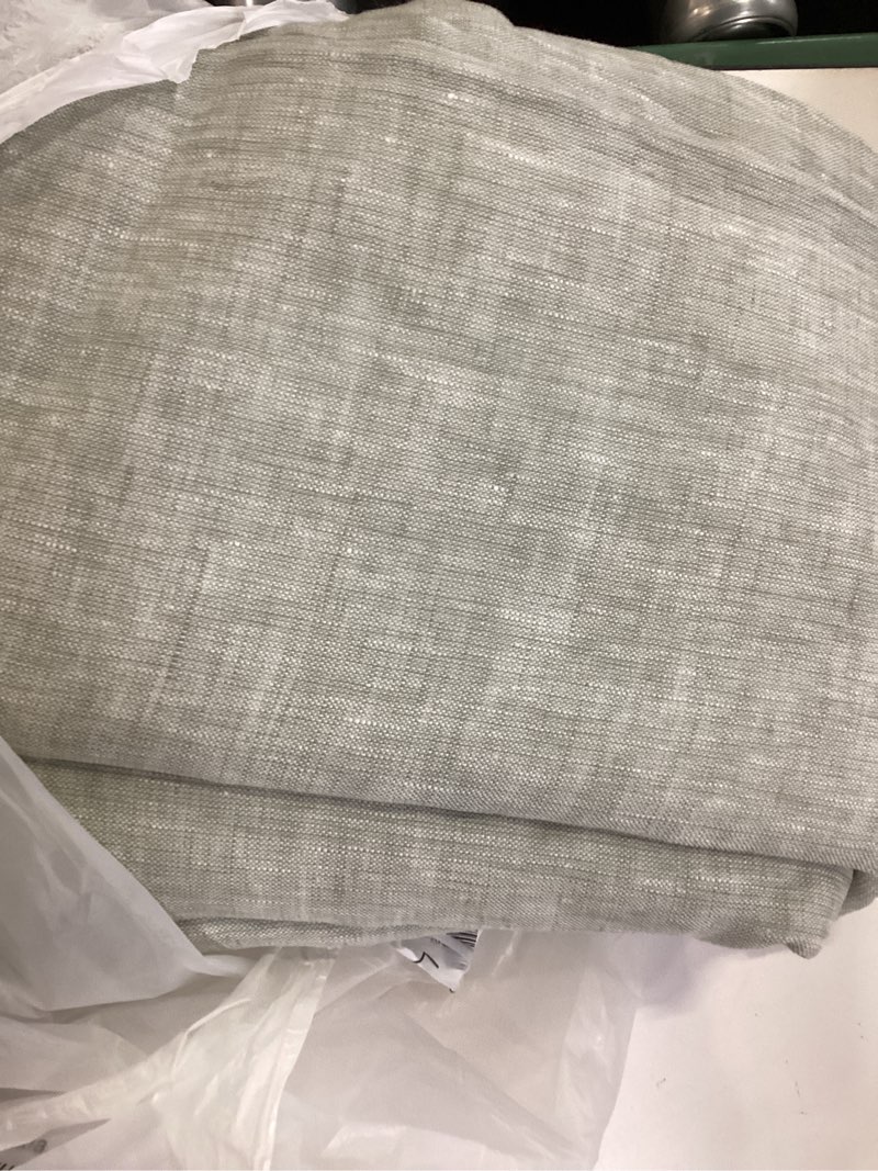 Condition photo showing Good Condition for european linen curtain - single panel, 48x108, sage 1 panel