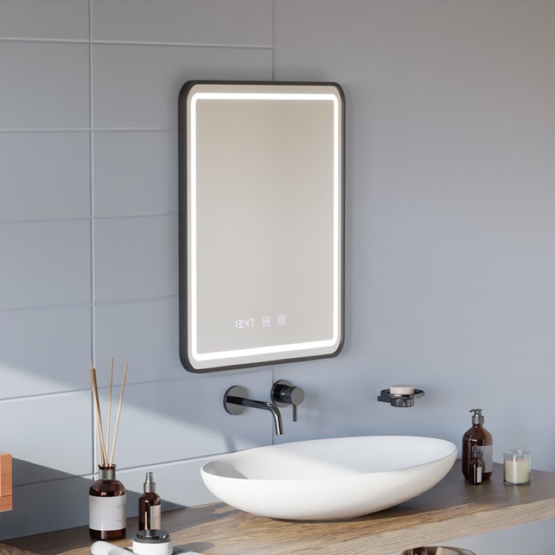 Mirror LED Touch LUCIDA Defogging System, Clock