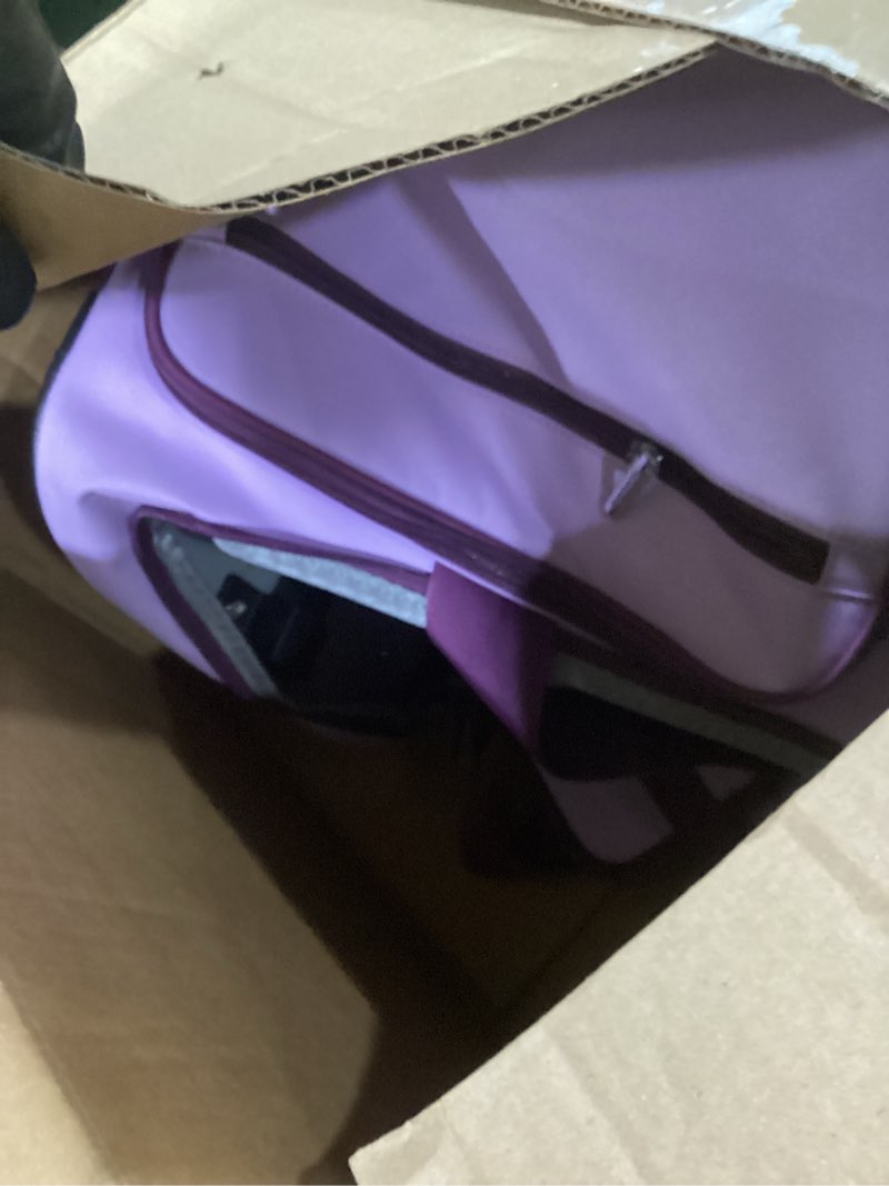 Condition photo showing As Is for Fanwoli 28" Dance Bag with Garment Rack | Ultra-Light Collection| More Lightweight & Wear-Resistant| Ideal Competition Duffle Bag for Dancers Livestreamer Athletes Vibrant Purple