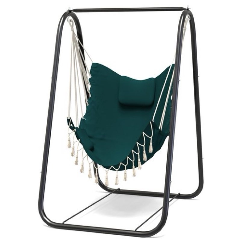 g taleco gear hammock chair with stand,heavy-duty and rustproof hanging chair with stand,hammock swing chair with stand,for indoor outdoor patio yard garden porch 