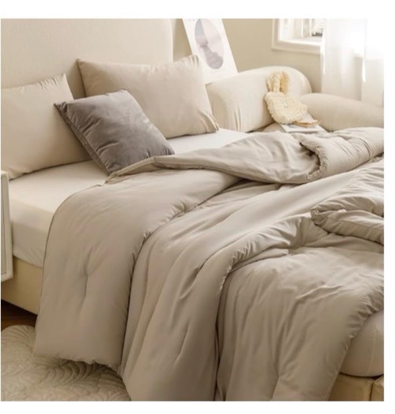 ROSGONIA Queen Comforter Set Oatmeal, 3pcs(1 Boho Oatmeal Comforter & 2 Pillowcases) All Season Soft