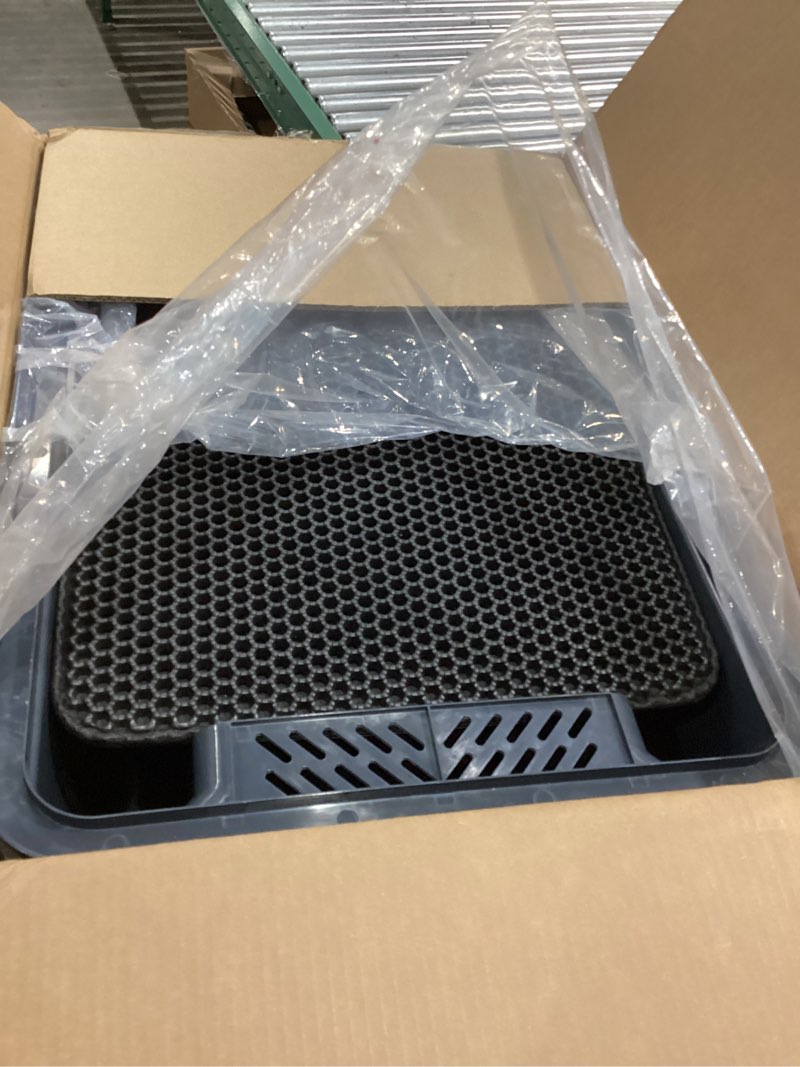 Condition photo showing As Is for XXXL Extra Large Stainless Steel Litter Box, 28" L x 20" W x 14" H Super Large Stainless Steel Litter Box, Suitable for Large Cats and Multiple Cats, Non-Sticky, Anti-Leakage, Easy to Clean navy blue