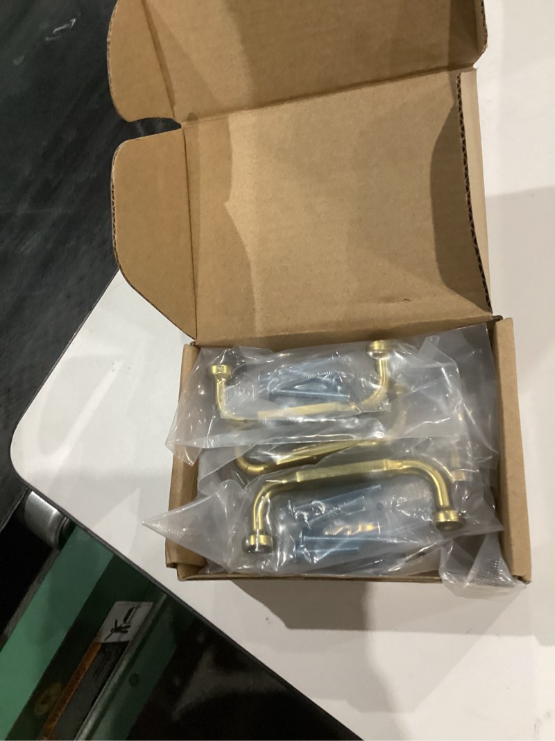 Condition photo showing New/Like New for 10 pack 3 inch hole centers, brushed gold cabinet pulls gold cabinet handles gold kitchen hardware for cabinets zp2302 drawer bedroom dresser bathroom vanity cupboard 3" hole centers-10 pcs classic brushed gold