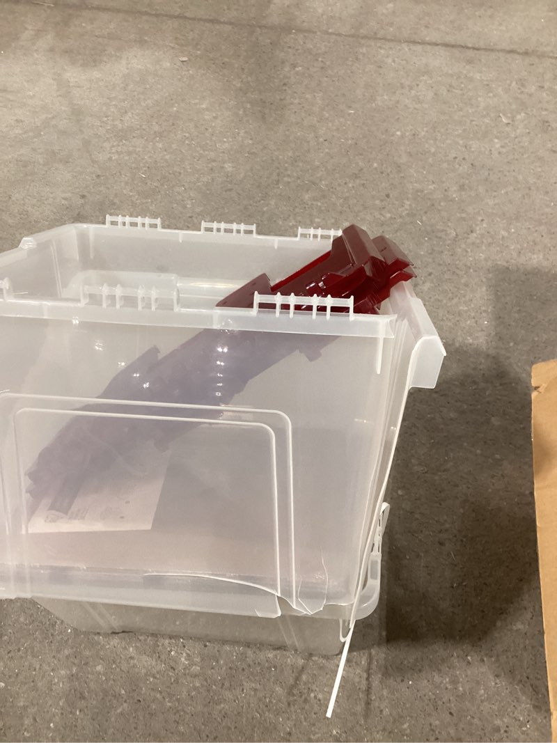 iris usa ornament storage box with attached lid, stores 75 ornaments per bin, 2-pack, stackable dura