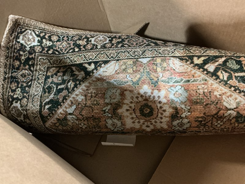 Condition photo showing Good Condition for Loloi Wynter Collection WYN-02 Auburn/Multi 2'-0" x 5'-0" Accent Rug, .13" Thick, Area Rug, Soft, Durable, Printed, Vintage Inspired, Low Pile, Non-Shedding, Easy Clean, Living Room Rug Auburn / Multi 2' x 5' (Rectangular)