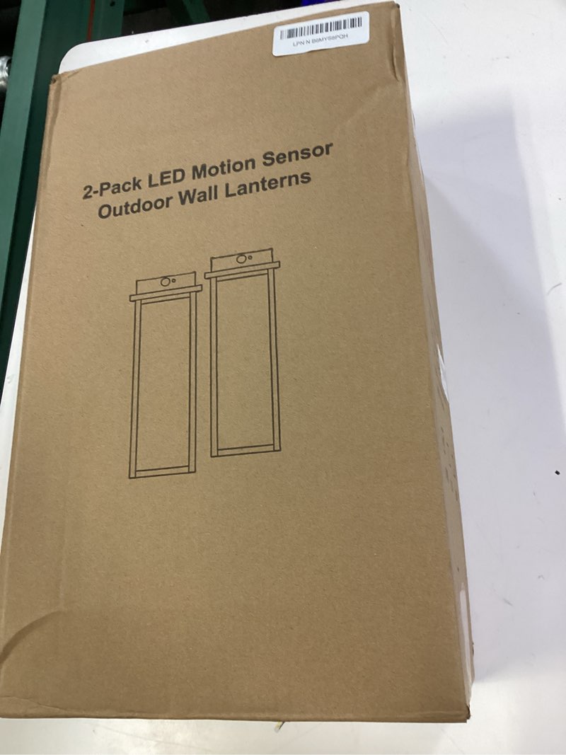 Condition photo showing New/Like New for upgraded dusk to dawn led outside lights, 2 pack 16” oil rubbed bronze motion sensor led outdoor lanterns, waterproof brown rustic exterior sconce lamps porch lanterns with rippled glass bronze 16 inch
