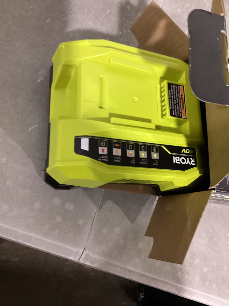 Condition photo showing As Is for 40v lithium-ion rapid charger