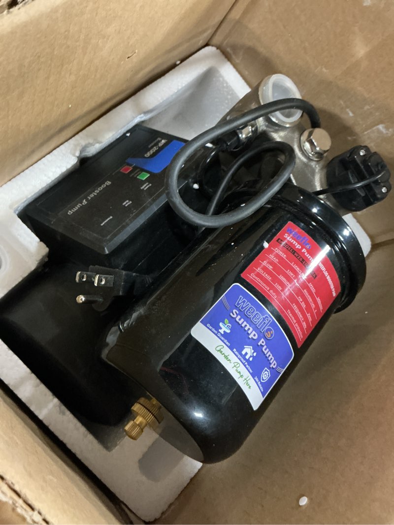 Condition photo showing item condition for Weeflos 1.5HP Automatic Booster Pump, 1600 GPH Water Pump, 100ft Max Head, Mechanical Pressure Switch, Self-Priming Utility Pump for Shower, Irrigation, Basement, Garden, Pool (1.5HP/100FT)