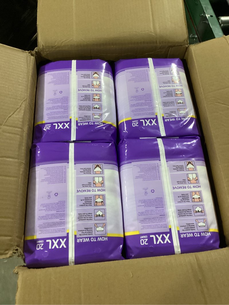 Condition photo showing New/Like New for sunkiss ultra thin incontinence underwear for women, high absorbency & super soft postpartum diapers, disposable adult pull ups, xxlarge, 80 count xxlarge (80 count)