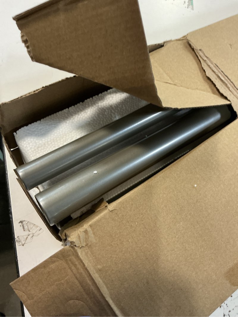 Condition photo showing Good Condition for KAMANINA 1 Inch Double Curtain Rods for Windows 72 to 144 Inches (6-12 Feet), Silver Heavy Duty Double Curtain Rod, Telescoping Drapery Rod with Netted Texture Finials Antique Silver 72-