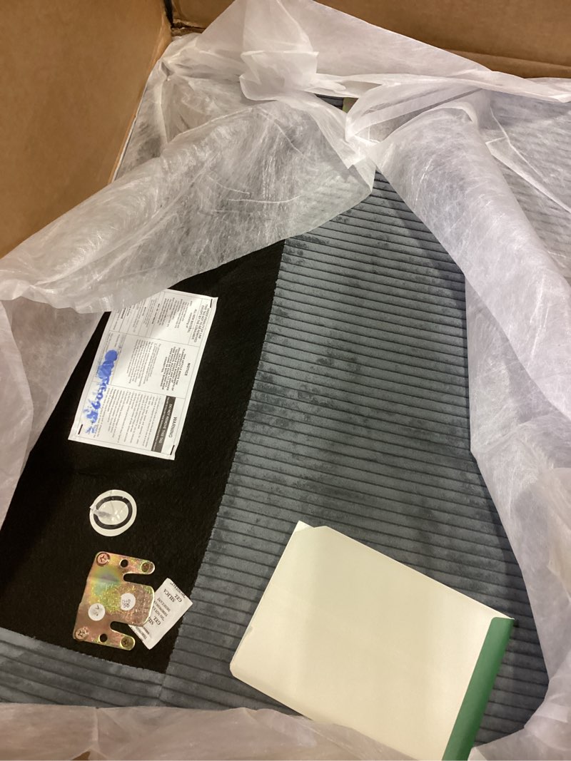 Condition photo showing As Is for HONBAY Modular Sectional Sleeper Sofa Bed, Corduroy Pull Out Couch with Storage Ottoman, U Shaped Sectional Couches for Living Room, Dark Grey Dark Grey Sleeper Sofa-2