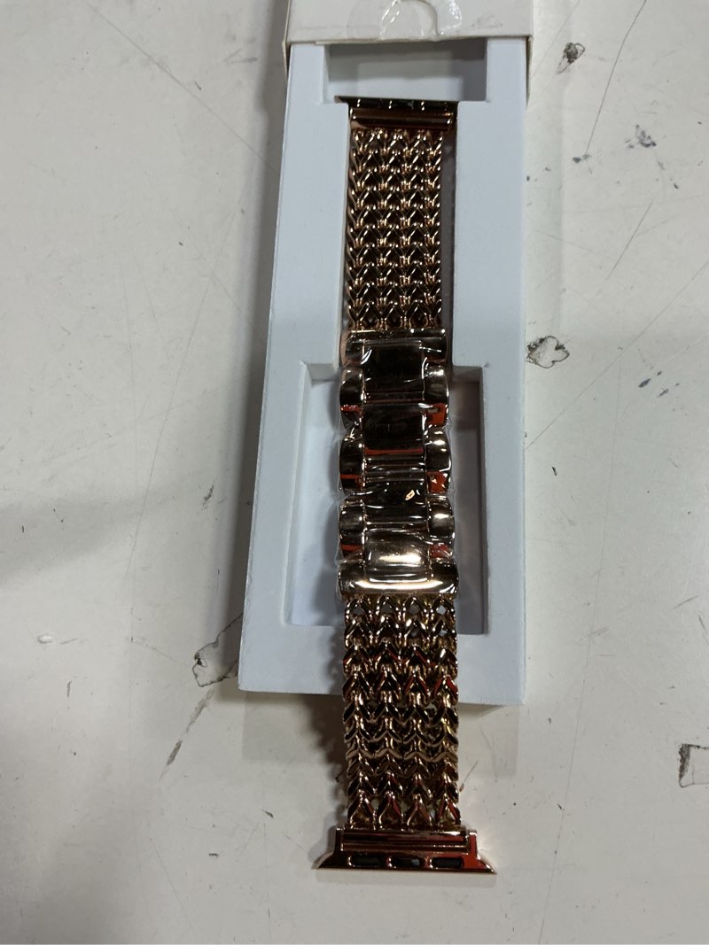 Condition photo showing Good Condition for Metal Band Compatible with Apple Watch Bands for Women 40mm 41mm 42mm 38mm 44mm 45mm 46mm 49mm, Dressy Stainless Steel Link Bracelet, Designer Strap for iWatch Series 11/SE/10/9/8/7/6/5/4/3/2/1/Ultra Royal Gold 38mm/40mm/41mm/(42mm-Series 11 10)