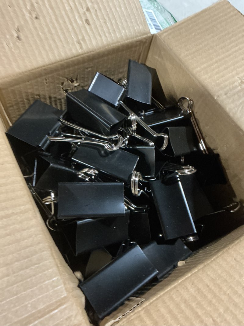 Condition photo showing As Is for 50 pack extra large binder clips 2.4 inch, upgrade large binder clips big paper clips clamps for office and home supplies, black
