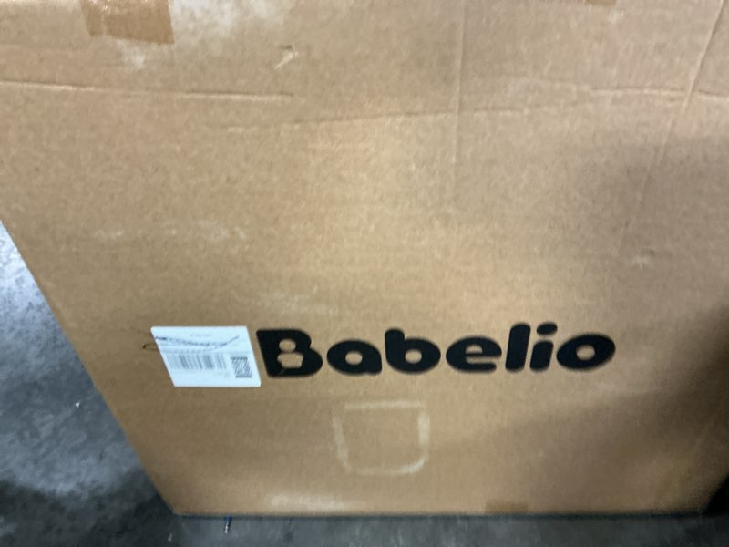 Condition photo showing New/Like New for babelio 29.7-46.5" no bottom bar baby/dog gate for stairs, house and doorways, auto close safety pet gates with large walk thru door, hardware mount white 28" h, 29.7-46.5"w