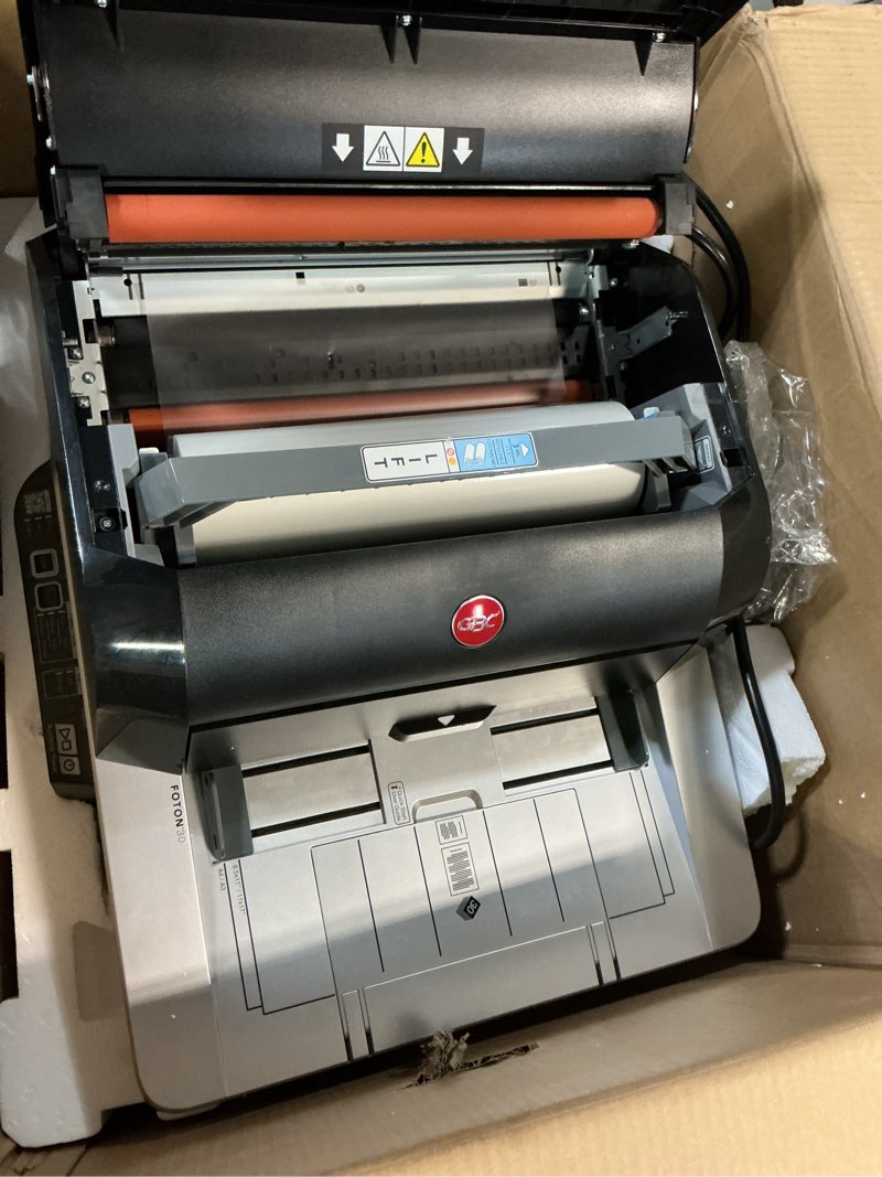 Condition photo showing As Is for GBC Foton 30 Automated Pouch-Free Laminator, 9.6" x 22.7" x 18.8", Starter Film-Cartridge Included (FOTON30120NA)