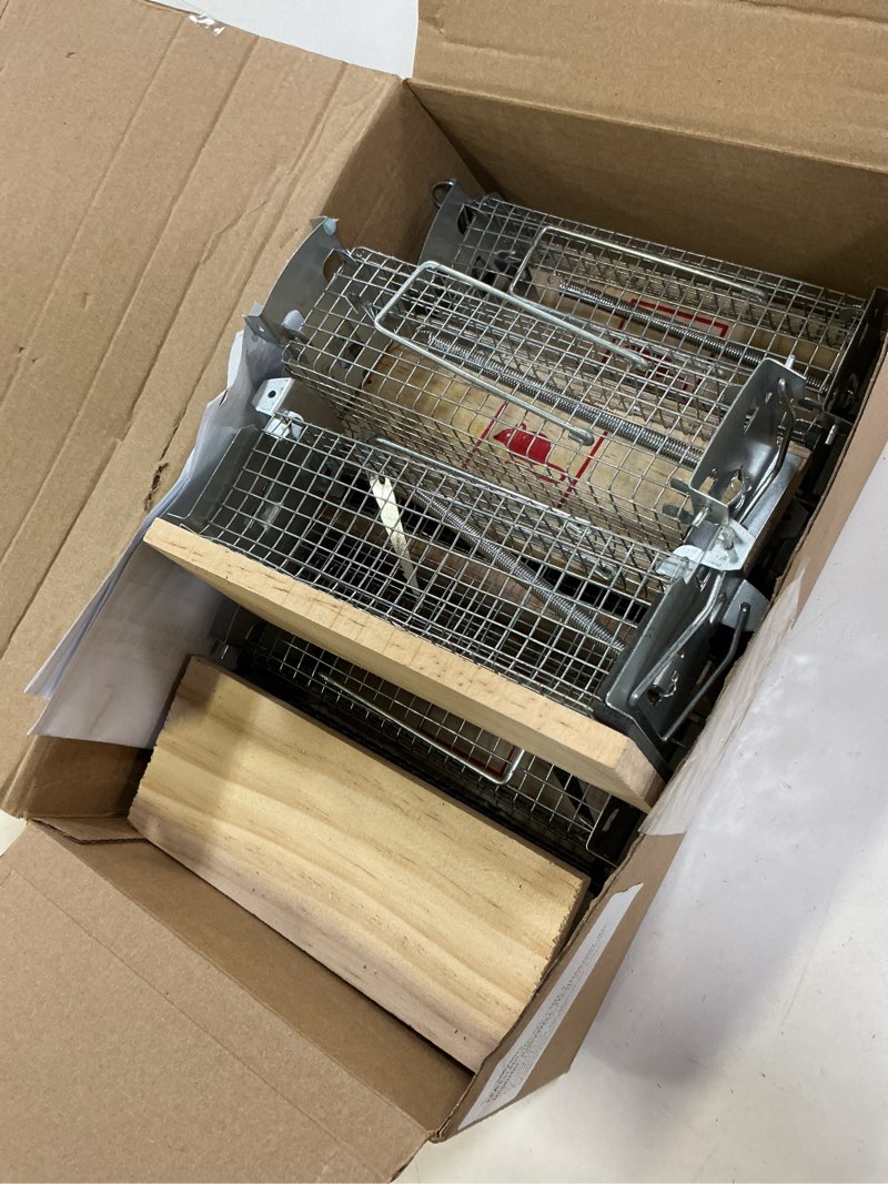 Condition photo showing Good Condition for 6 pack small humane mouse trap, 6 x 2.4 x 2.8 inch, no kill, catch and release, reusable live mouse trap, indoor outdoor rat cage for small live rodent chipmunk squirrel mole safe control