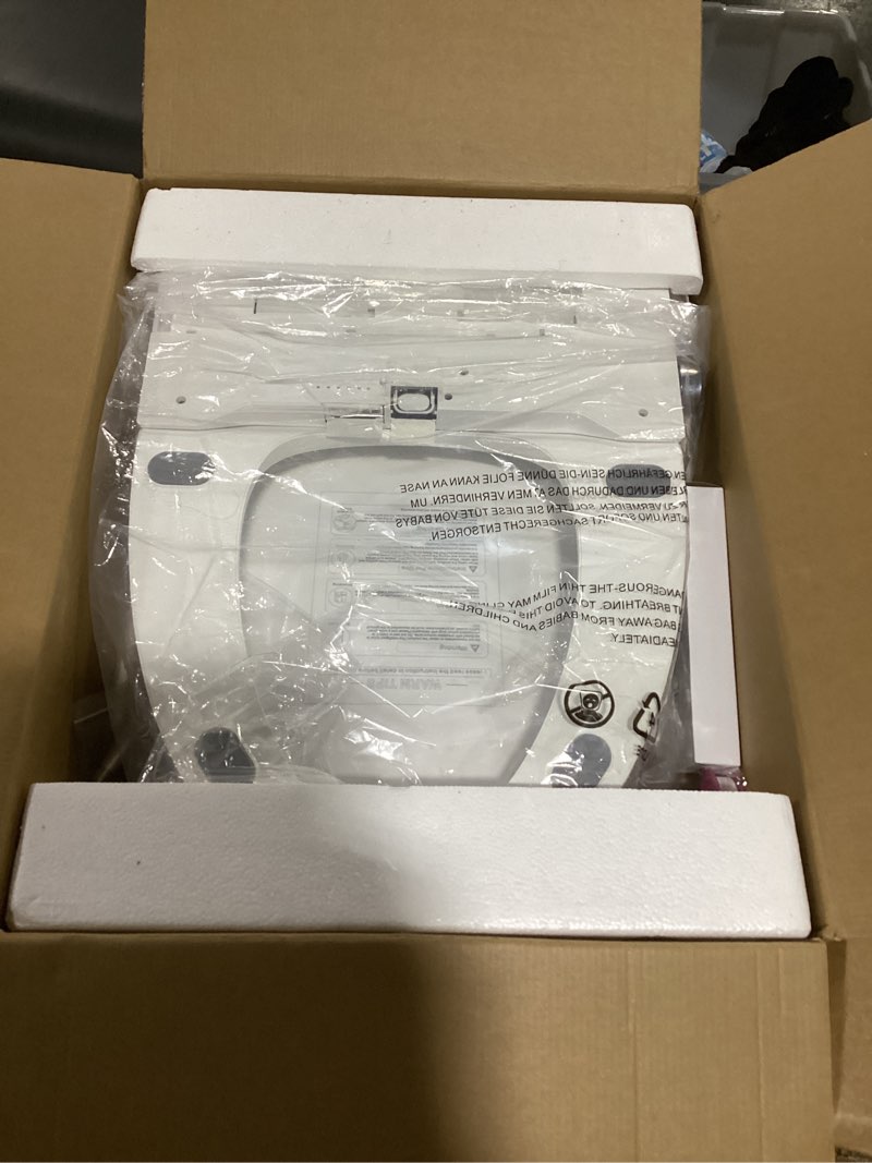 Condition photo showing As Is for barumi bidet [bm-4001], electric bidet toilet seat, heated seat, warm water, position control, eco-mode, self cleaning 4001 round