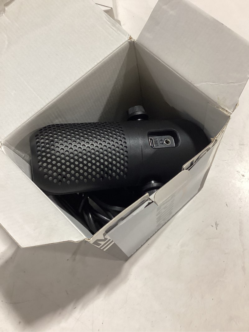 Condition photo showing As Is for usb microphone for pc gaming: condenser microphone rgb for gamer with stand mic - recording mic for computer&laptop with qiuck mute - desk podcast mic for podcast & singing & streaming & youtube black