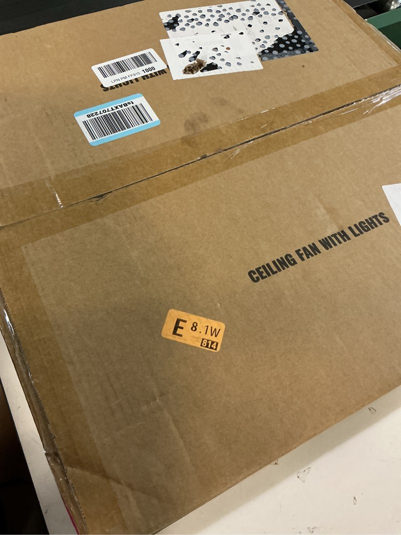 Condition photo showing Good Condition for ludomide ceiling fan with lights and remote, 20'' low profile flush mount, 6 wind speeds, modern dimmable led, smart for bedroom, kids room brown 20"