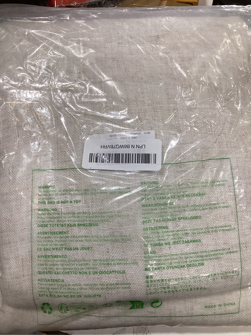 Condition photo showing New/Like New for nicetown 102 inch curtains natural linen burlap for living room, rod pocket & back tab privacy with light filtering linen weave burlap window treatments for bedroom, w52 x l102, 2 panels linen 52"w x 102"l (pack of 2)