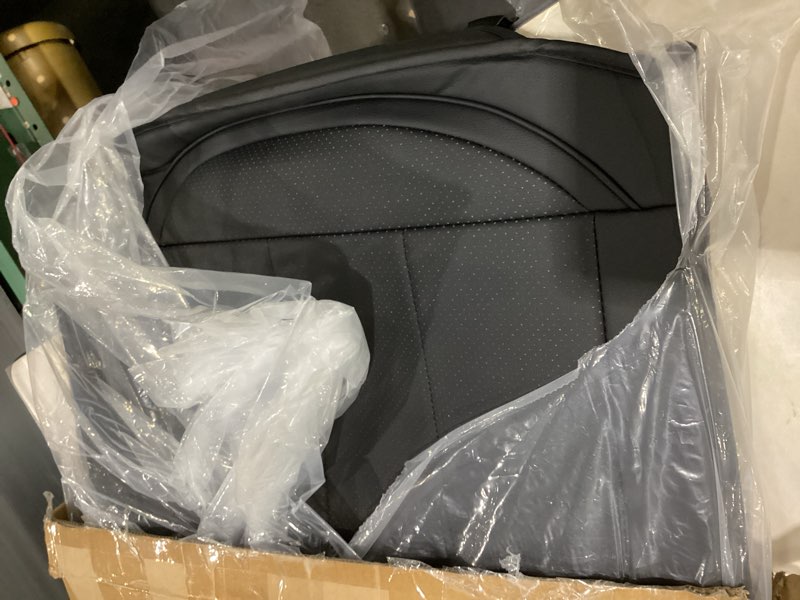 Condition photo showing Good Condition for *black color* AOOG Leather Car Seat Covers with Car Backseat Organizer, Universal fit Automotive Vehicle Most Sedan SUV Pick-up Truck (Front Pair, black) FRONT PRIR BURGUNDY
