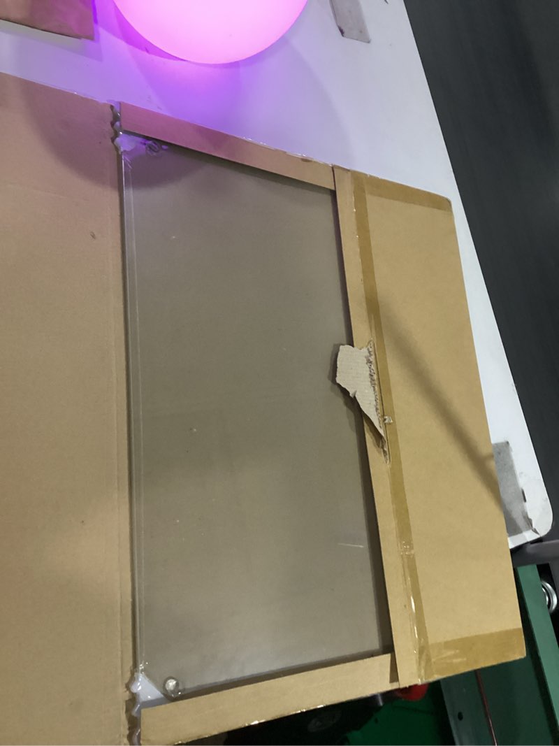 Condition photo showing New/Like New for Tempered Glass Cutting Board for Kitchen, 16 x 20 Inch Clear Cutting Board with Non-Slip Feet for Countertop, Dishwasher Safe, Rounded Corner Board, Shatter, Heat & Scratch Resistant-Clear 20"L x 16"W