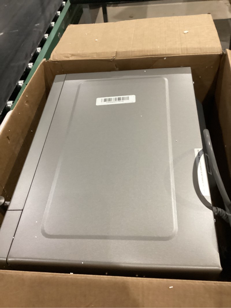 Condition photo showing As Is for breville bmo650sil compact wave soft close countertop microwave oven, silver