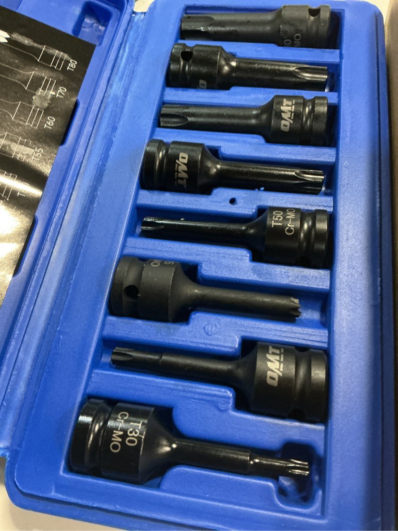 Condition photo showing Good Condition for orion motor tech torx bit socket set, 8pc 1/2" drive impact torx bit socket set t30 t40 t45 t50 t55 