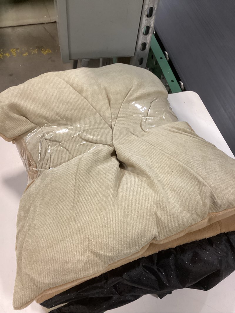 Condition photo showing As Is for Similar UnHide Floof Pet Bed - Medium (28\" x 10\") - Extra Soft Dog Bed - Removable Faux Fur Cover - Machine Washable - Helps Ease Pet Anxiety & Provides The Perfect Sleep - Beige Bear