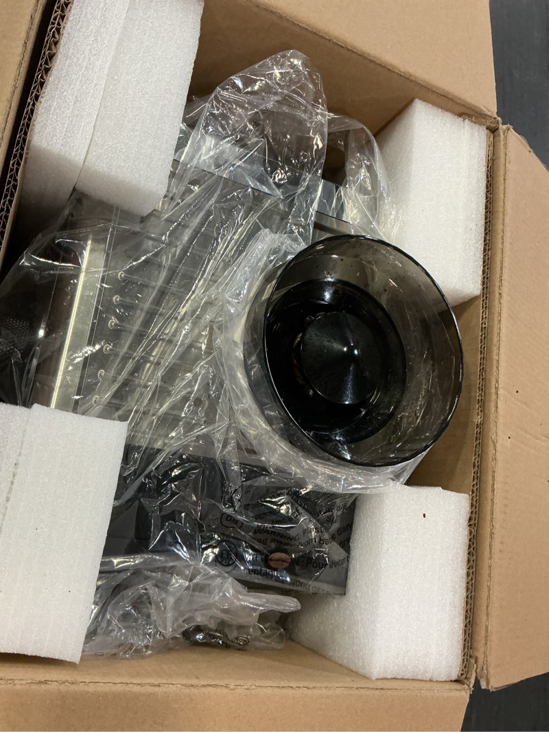 Condition photo showing As Is for amzchef espresso machine with grinder: 20 bar semi automatic coffee machine with 44 grind settings, 4-temperature for hot & cold brew | 8mm milk frother for latte & cappuccino,stainless steel