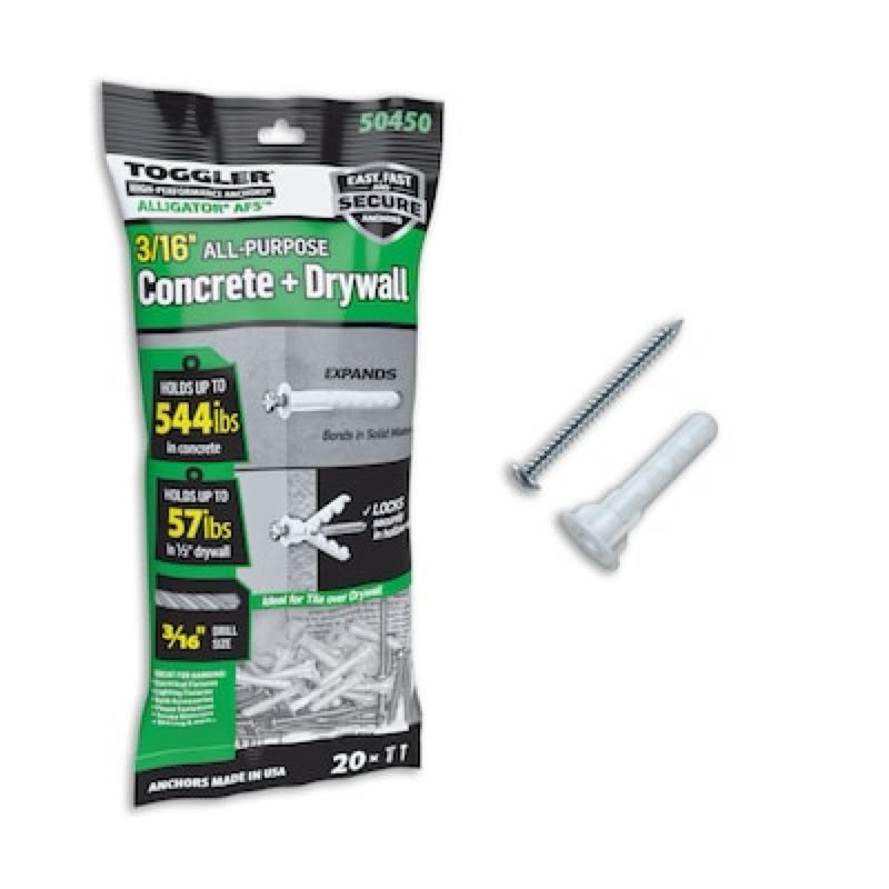 TOGGLER 544.0-lb 3/16-in x 1-in Sleeve Anchors with Screws Included 20.0 -Pack
