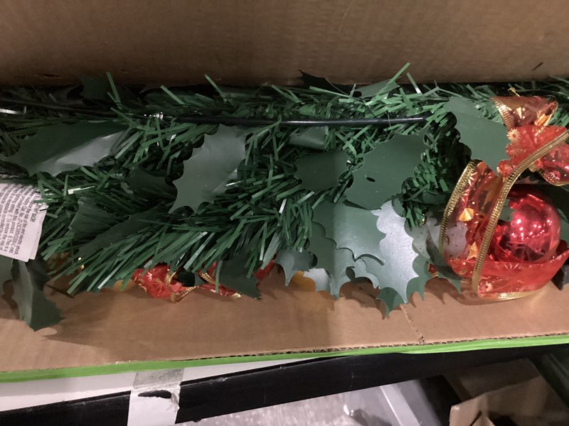 Condition photo showing As Is for JOYHALO Pre Decorated Pop Up Christmas Tree 7ft with 200 Warm White and Multicolor Lights, Easy Setup Artificial Folding Pre Lit Tinsel Christmas Tree, Collapsible Xmas Tree for Xmas Holiday Party Champagne