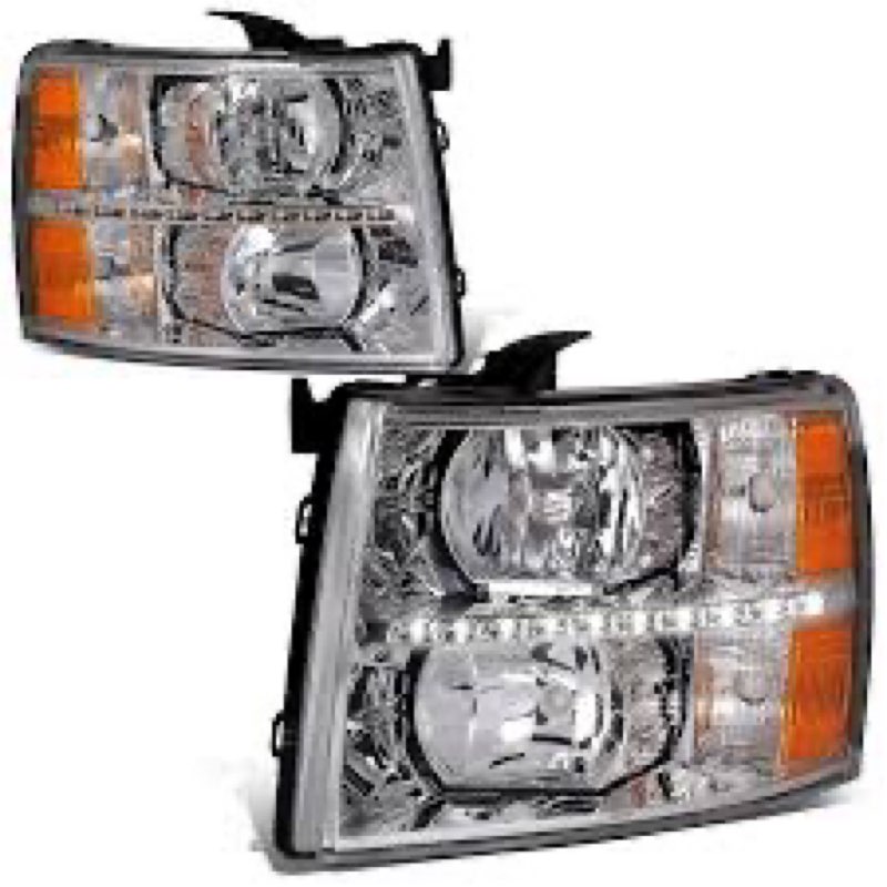 PM PERFORMOTOR PMHL-SIL1500-1415-LB-L-P-CA Chrome Housing amber Corner C-Shape LED Light Projector H