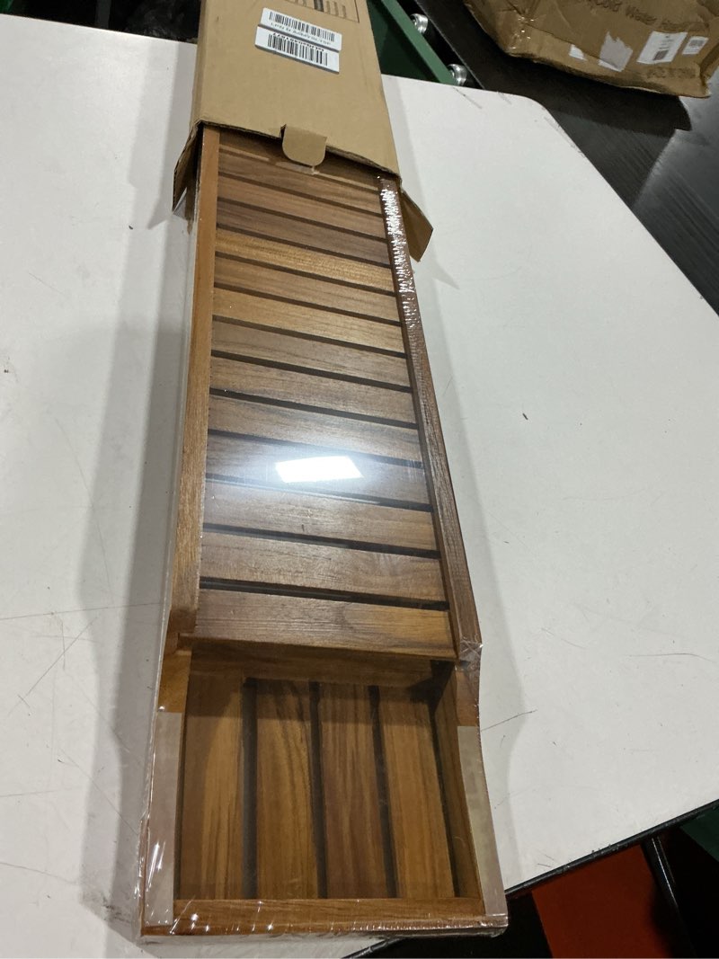 Condition photo showing Good Condition for vaefae teak bathtub tray, wooden bath caddy for bathtub, bath tub wood table for tub 33.8" x 6" x 1.8"