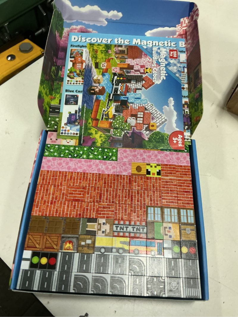 Condition photo showing Good Condition for magneverse 200 pcs 0.8in magnetic blocks - magnet toys & magnetic building blocks cubes, stacking magnets, stem toys for school acitivities, birthday gifts for boys age 3+ years old (theme: forests) forests 200 pcs