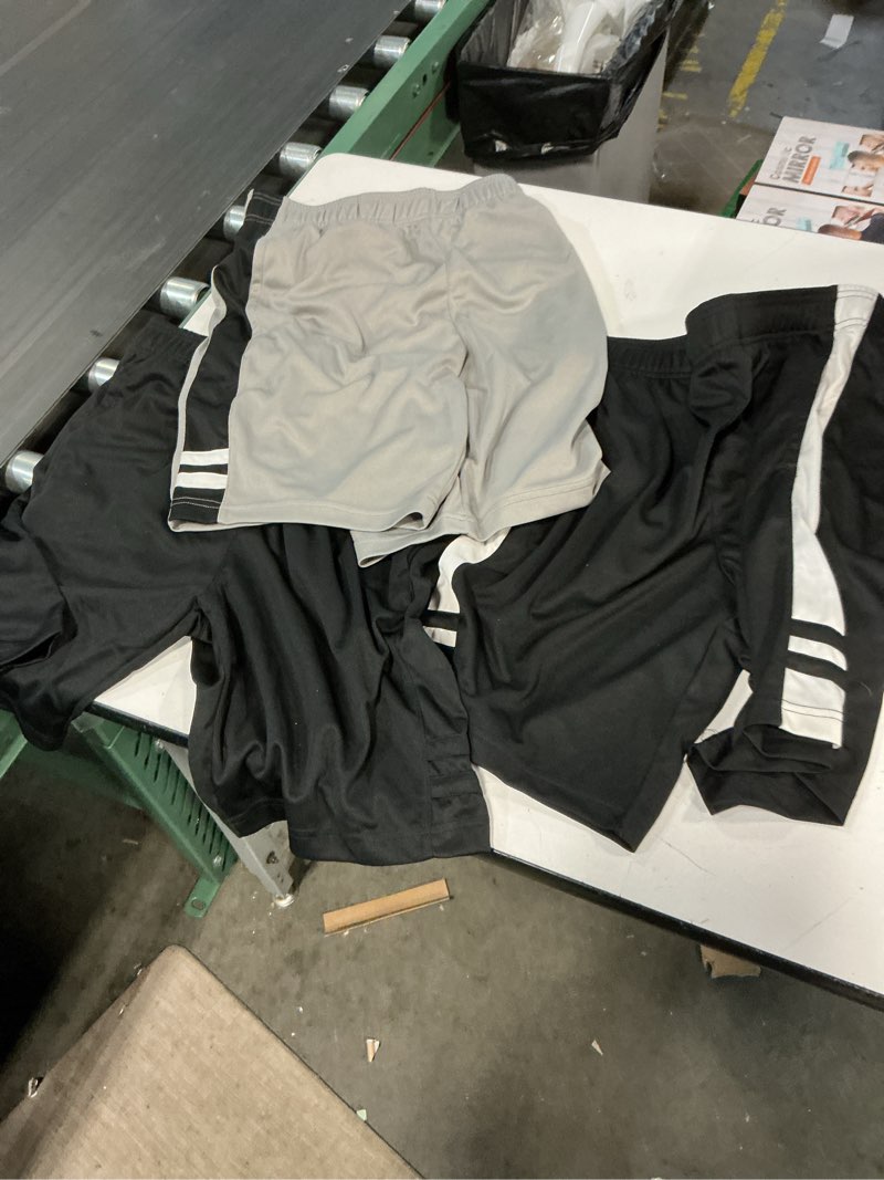 Condition photo showing As Is for (3 piece different color ) southpole men's athletic gym basketball mesh shorts with pockets, inseam 12\", quick dry, breathable large black