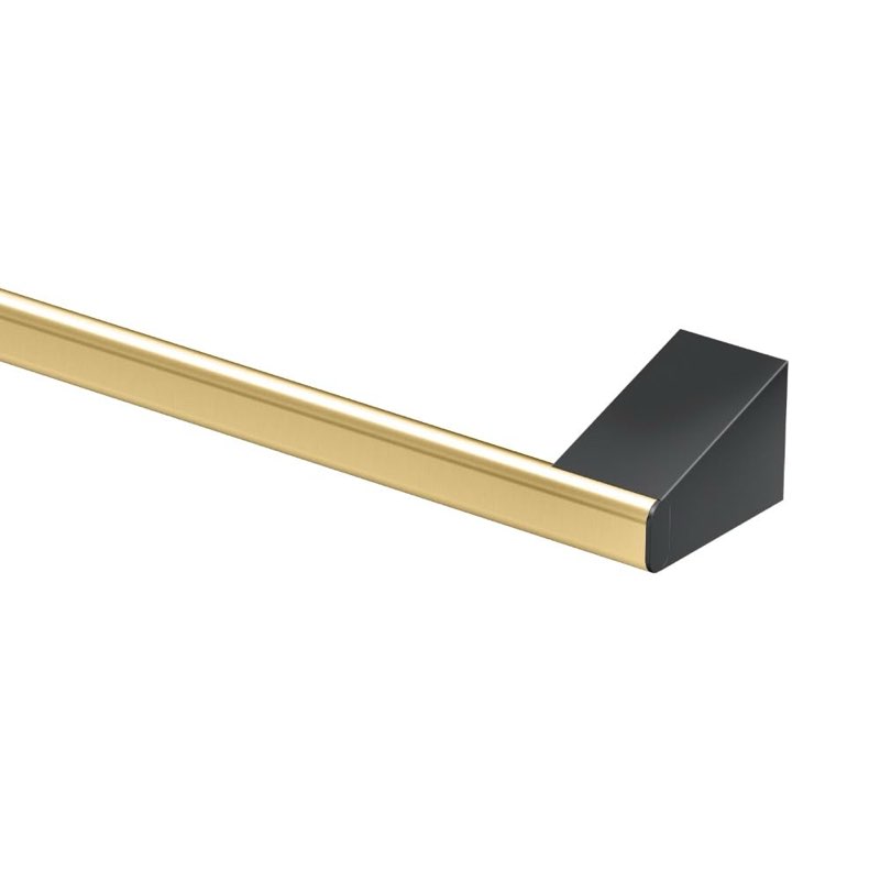 Gatco 5670 A-Line Towel Bar, 24 Inch, Brushed Brass Matte Black Combo