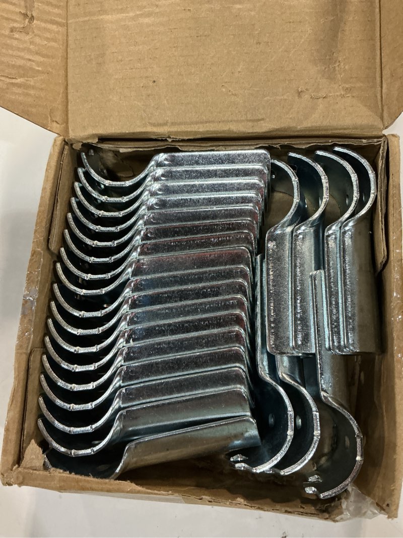 Condition photo showing Good Condition for 12 pcs 1-1/4" t pipe clamps, heavy-duty galvanized steel connectors with bolts and nuts, chain link fence corner fitting end rail t clamp, fit for od 1-1/4'' (32mm) pipe or metric 1'' (dn 25) tube 32 mm