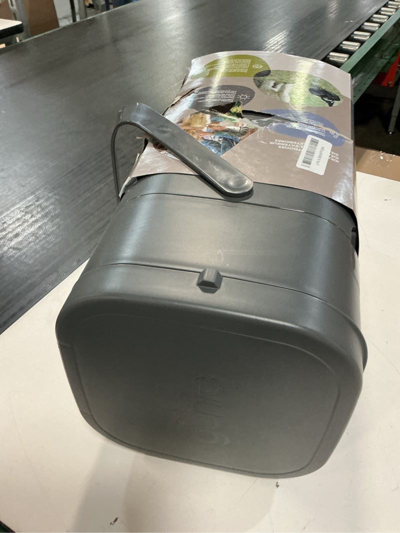 Condition photo showing As Is for pet genie pail | dog waste disposal system for outdoor and indoor odor control | dog poop trash can | includes 1 square refill bag that lasts up to 2 months