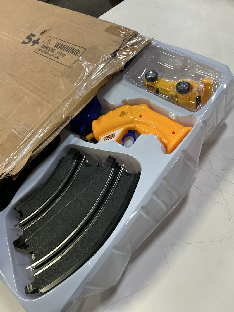 Condition photo showing New/Like New for NKOK Sonic & Tails RC Slot Car Set Race Set Vehicle, Black, Cars Rase on Figure-8 Track, Features a Lap Counter, Perfect Item for Kids, Ages 5 and up