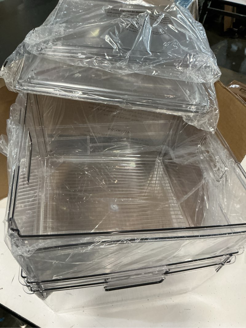Condition photo showing Good Condition for pack of 4,clearspace plastic storage bins with lids xl – perfect kitchen organization or pantry storage – fridge organizer, pantry organization and storage bins, cabinet organizers 4 pack xl
