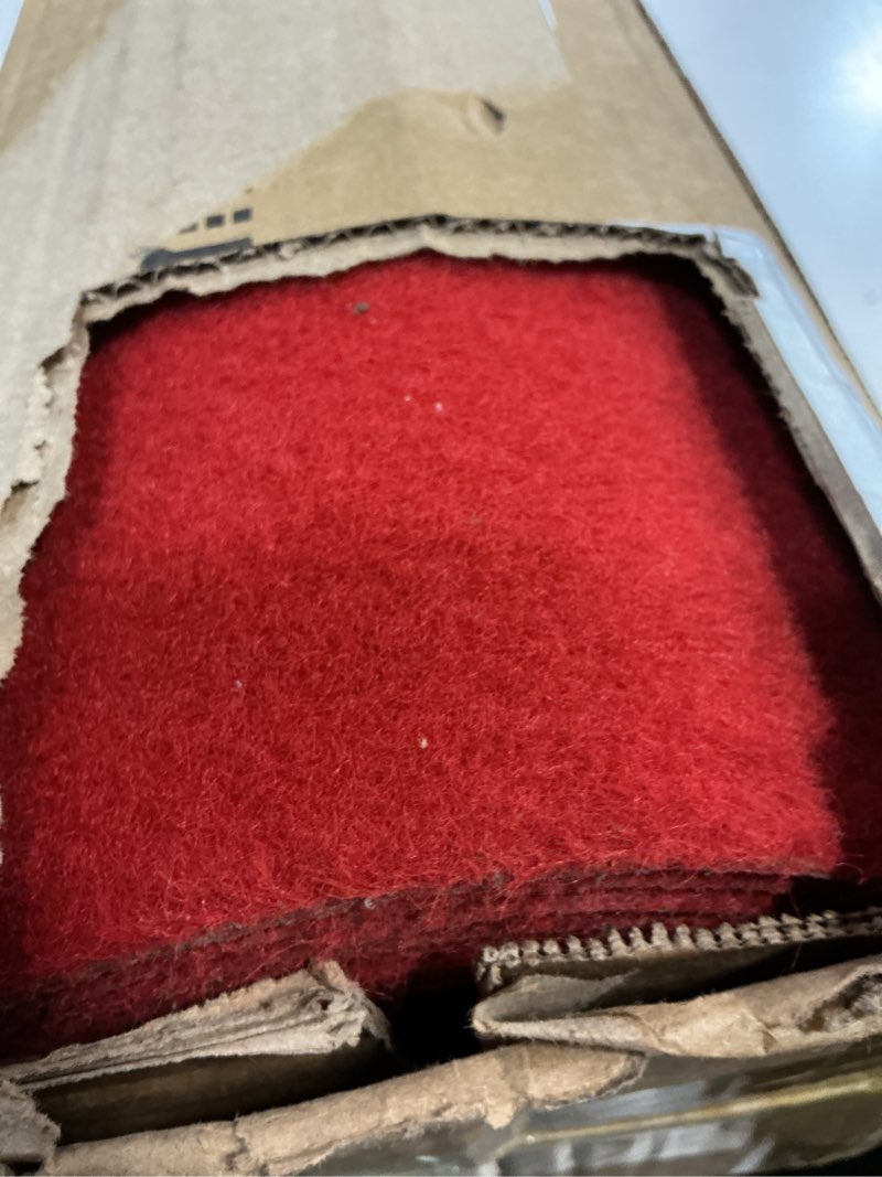 Condition photo showing Good Condition for 450gsm extra thick red carpet runner for party & events, 3ft x 10ft heavy duty non-slip tpr rubber backing, aisle runway rug forprom, wedding ceremony decorations, hollywood oscars for awards red 3' x 10' (rectangular)