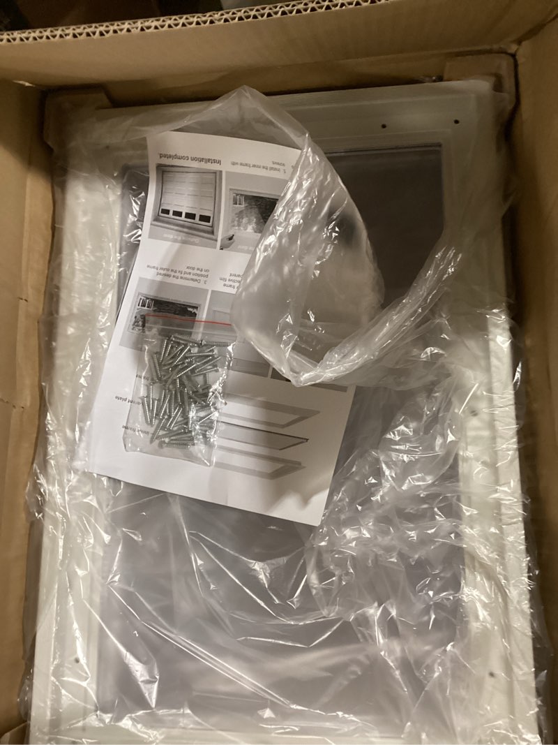 Condition photo showing Good Condition for 4 Pack Garage Door Windows, Replacement Vinyl Window Inserts with UV Resistant Resin Glass for Garage Doors, 20.8 x 13.8 inch (Clear Design)