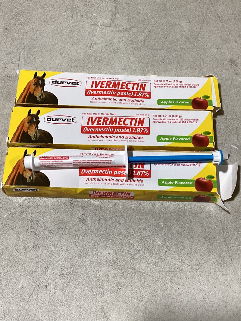 Condition photo showing New/Like New for ivermectin paste dewormer - 6.08g dose @ 1.87%-apple flavored, 3 count