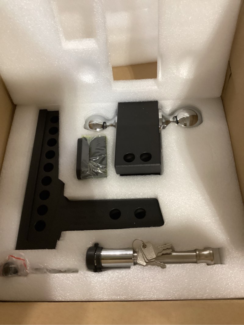 Condition photo showing Good Condition for vnn adjustable drop hitch - 8 inch drop 2 inch receiver interchangeable 3 solid ball mount 1-7/8", 2", 2-5/16"(15,000 lbs gtw), heavy duty aluminum trailer hitch with pads and locking sets, black 2 inch 8 drop