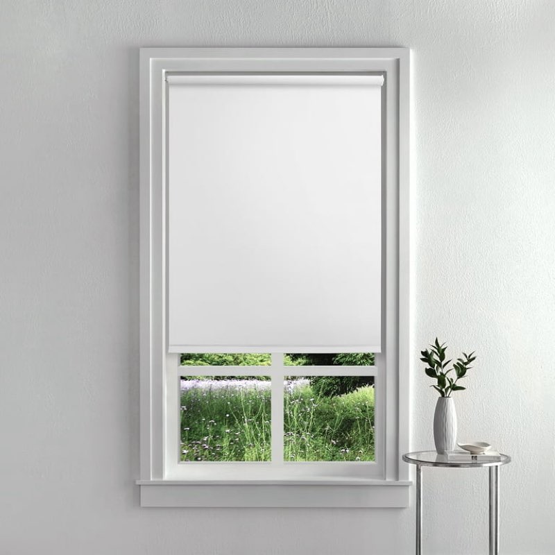 mainstays blackout tear-to-fit roller shade 37 1/4” x 72” white with bracket pack of 2