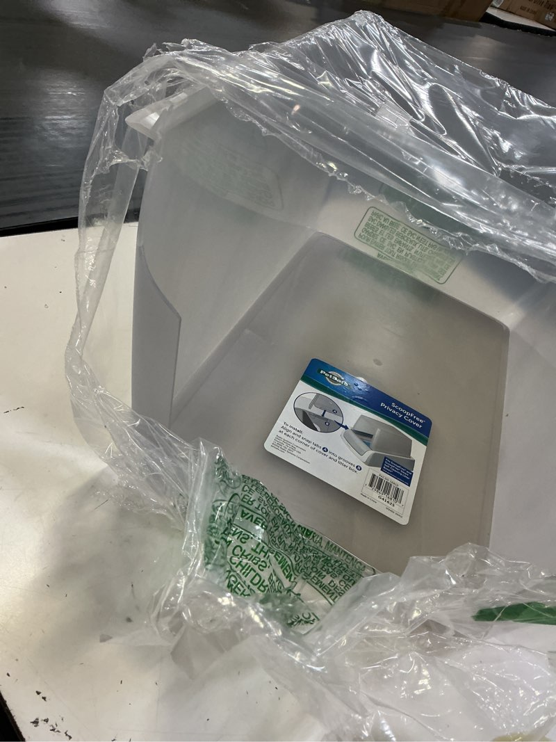 Condition photo showing As Is for petsafe scoopfree self-cleaning litter box privacy hood works with scoopfree pro legacy & smart self-cleaning cat litter box, perfect for shy or skittish cats