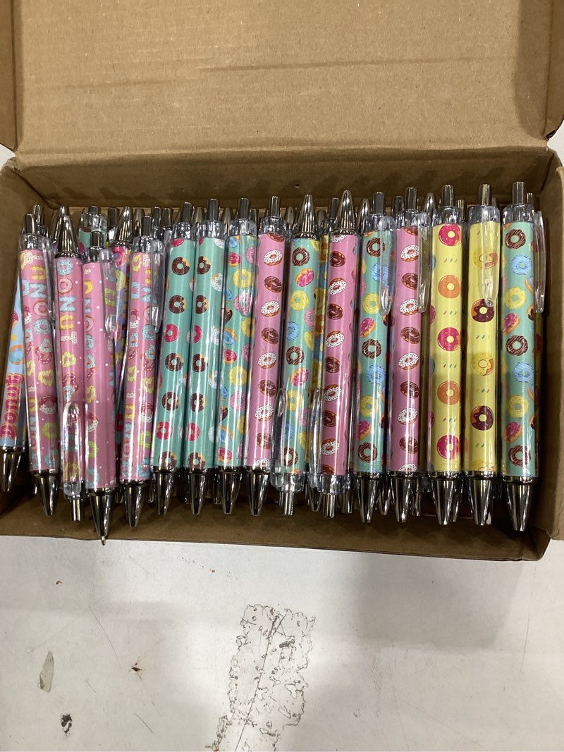 Condition photo showing New/Like New for 48 Pcs Donut Pens Bulk Cute Donuts Gel Pen Sprinkle Writing Pens Sweet Treat Pens Novelty Donut Ink Pens Candy Retractable Ballpoint Pens for Donut Party Favors School Office Supplies