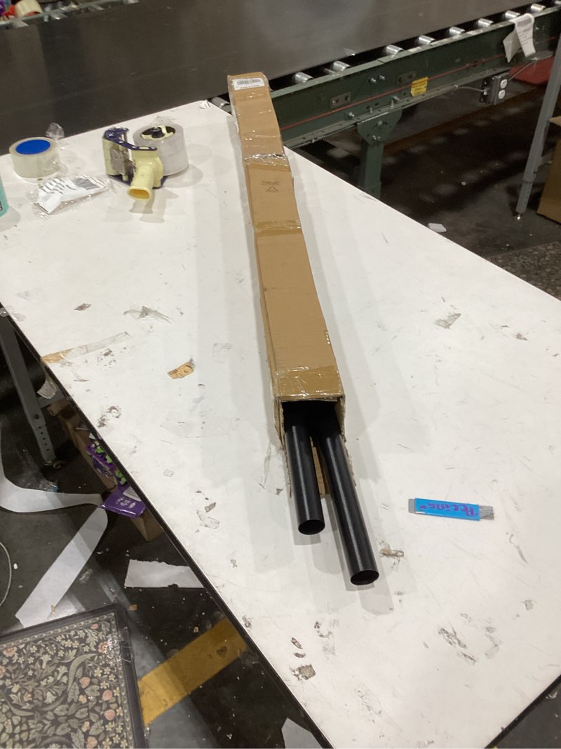 Condition photo showing Good Condition for Tension Rod 51-145Inch, Extra Long Curtain Rod No Drilling for Window or Bathroom, Outdoor Curtain Rods for Patio, Easy to Install, Never Rust, Rod Diameter 1.26 Inches-Black Black 51''-145''