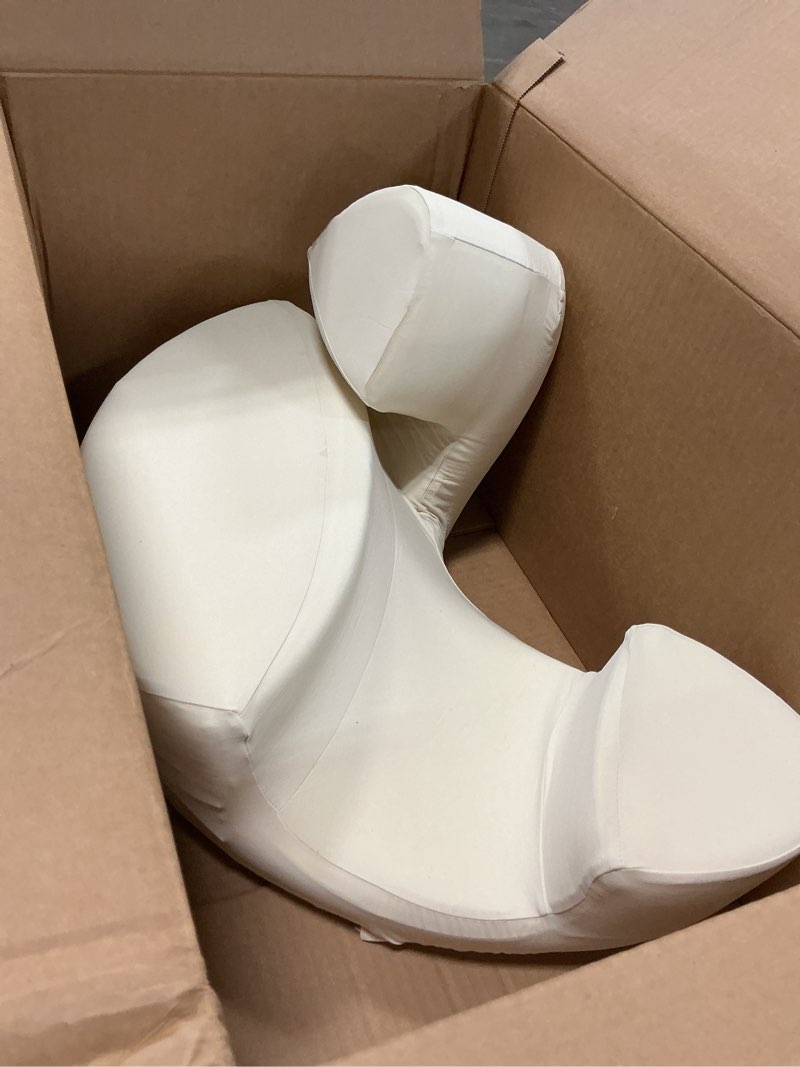 Condition photo showing As Is for Jaxmoon Side Sleeper Pillow for Shoulder Pain Relief, Rotator Cuff Pillow with Arm Channels for Shoulder & Neck Support, Knee Pillow for Adults Between Legs, Ergonomic Memory Foam Pillow, Cream White